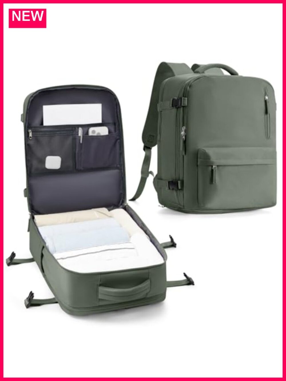 Personal Item Travel Backpack Water Resistant Carry On Laptop 15.6 inch